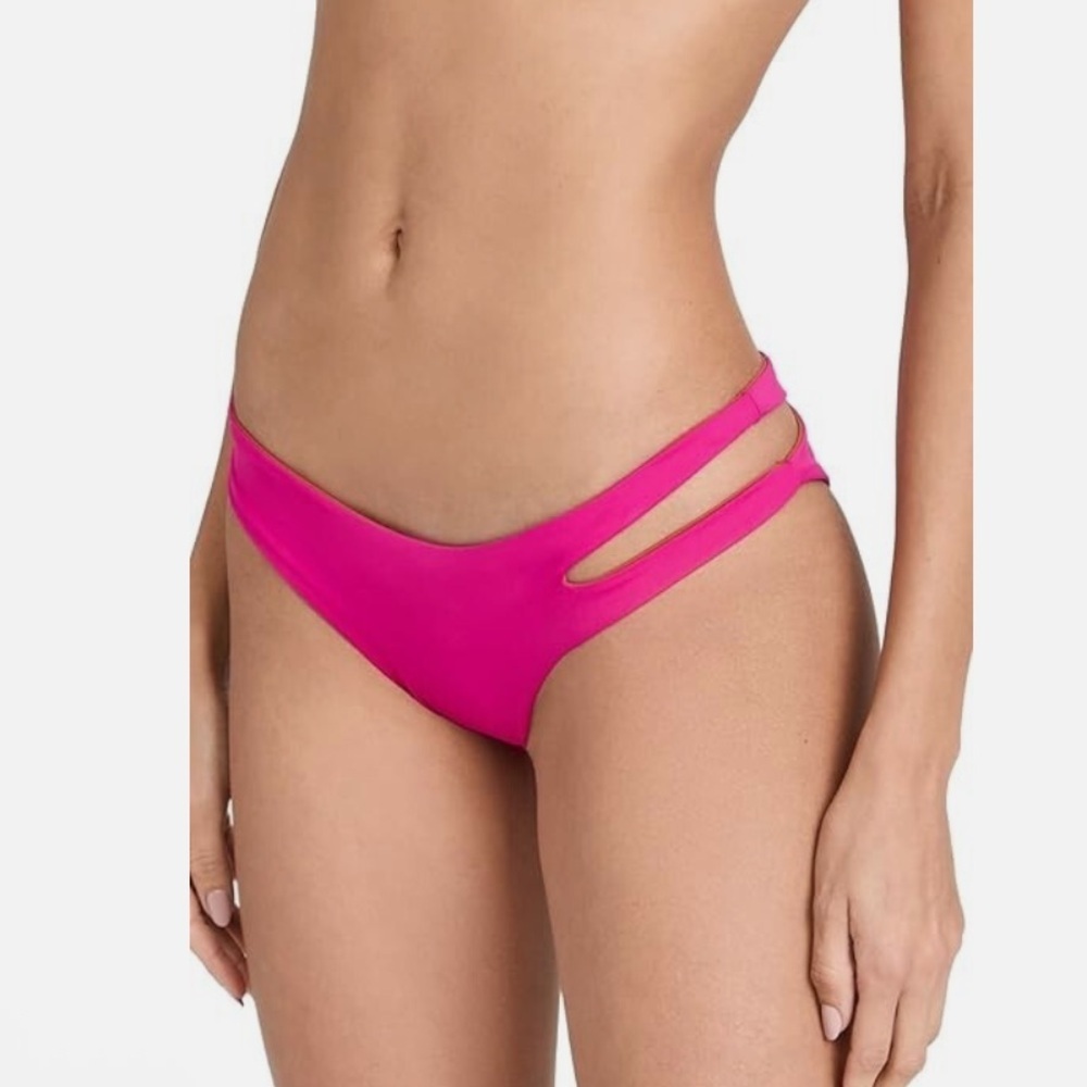 Reversible Double-Strap Bikini Bottom in Hot Pink and Terra Cotta